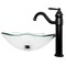 Novatto Clear Rectangular Glass Vessel Sink and Faucet Set in Matte Black NSFC-317C359MB - alternate 3